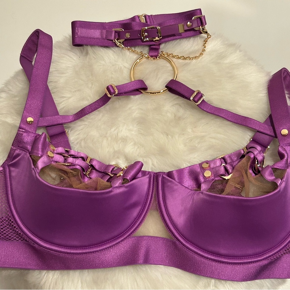 EUC Honey Birdette Jasmin Amethyst Bra 38DDD